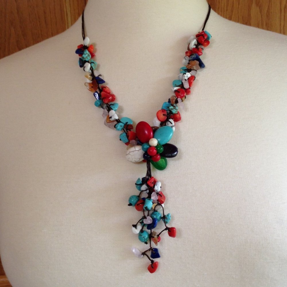 AeraVida - Flower Cluster Rain Necklace - Excellent Condition